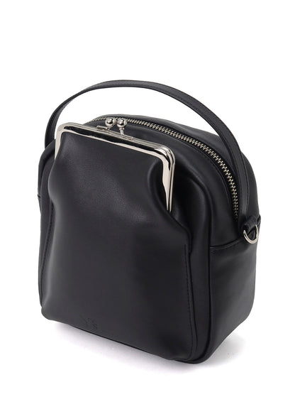 COW LEATHER METAL CLASP BOX BAG