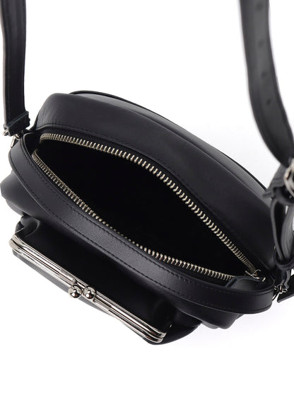 COW LEATHER METAL CLASP BOX BAG