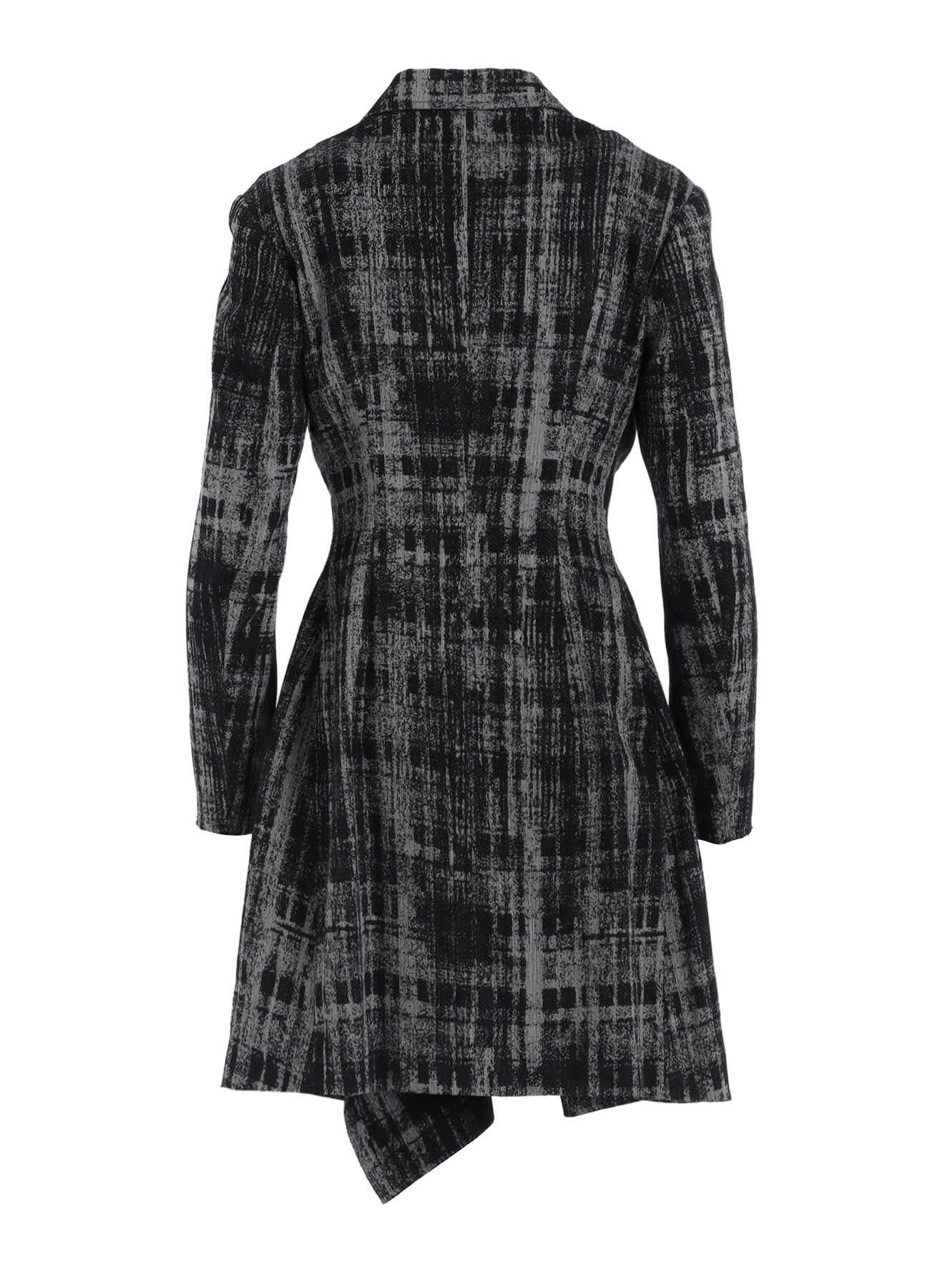 FADED PLAID JACQUARD LEFT FRON CLOTH JACKET
