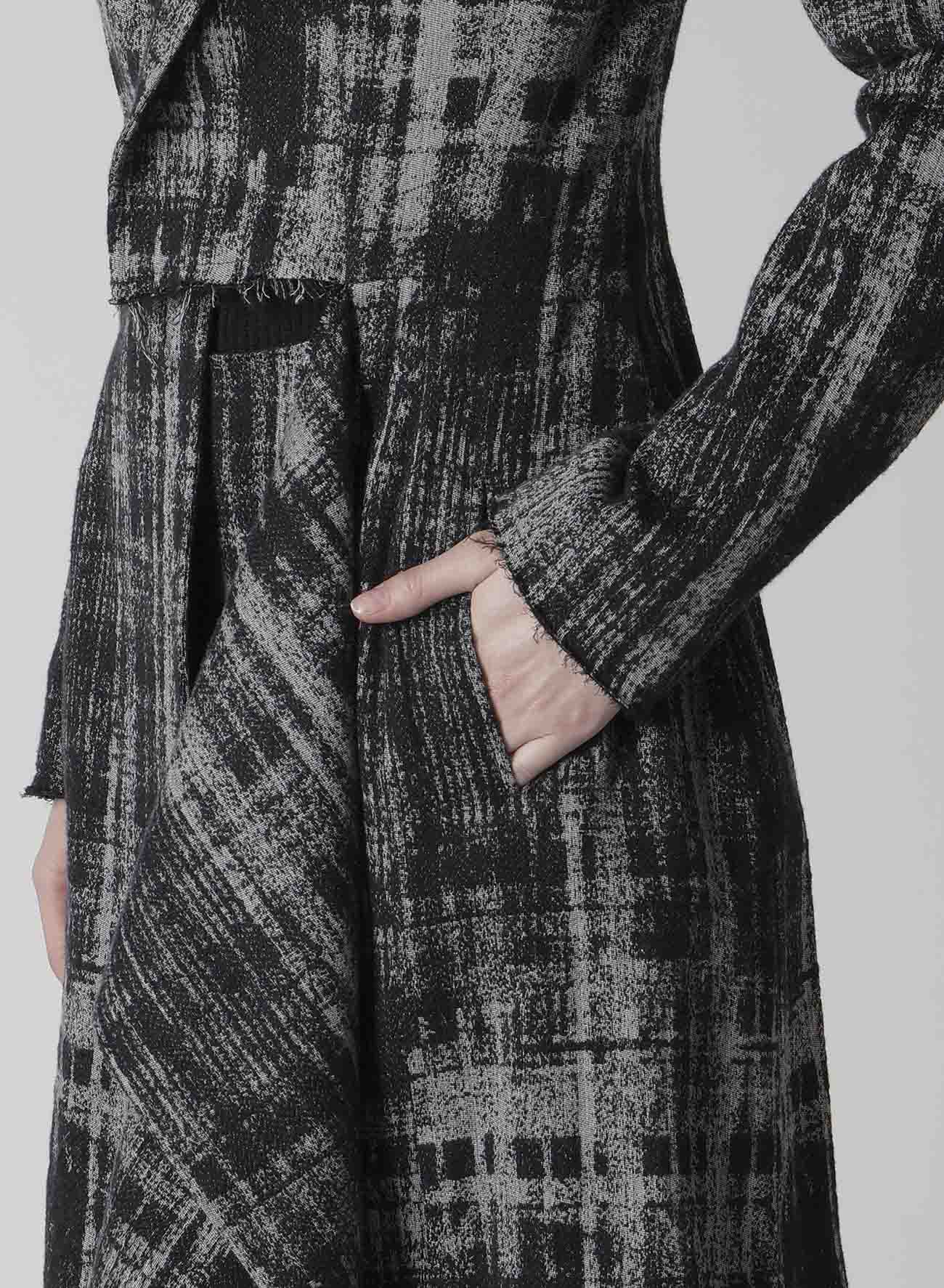 FADED PLAID JACQUARD LEFT FRON CLOTH JACKET
