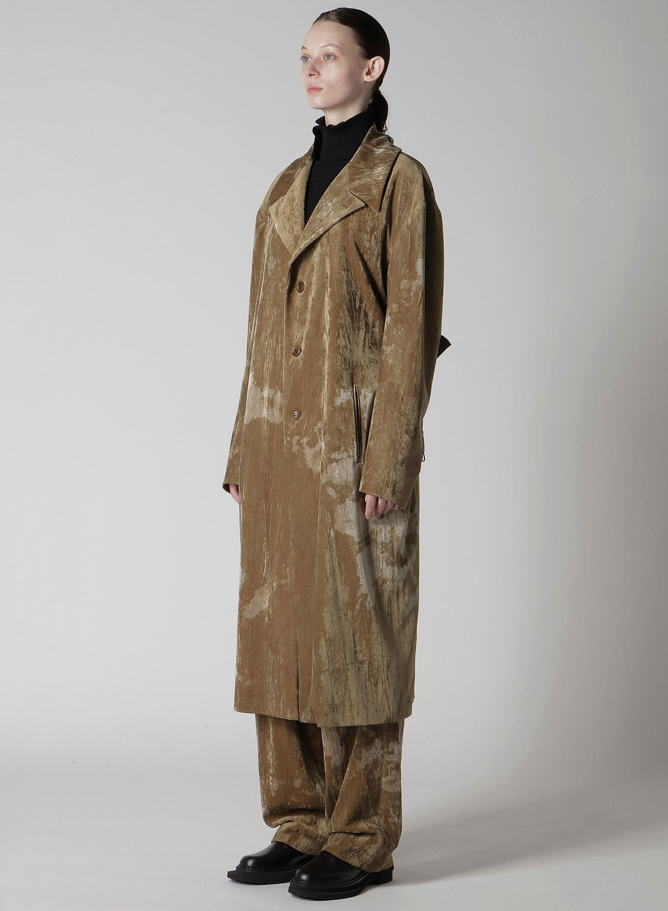 DISCHARGE-PRINTED VELVET BIG JACKET