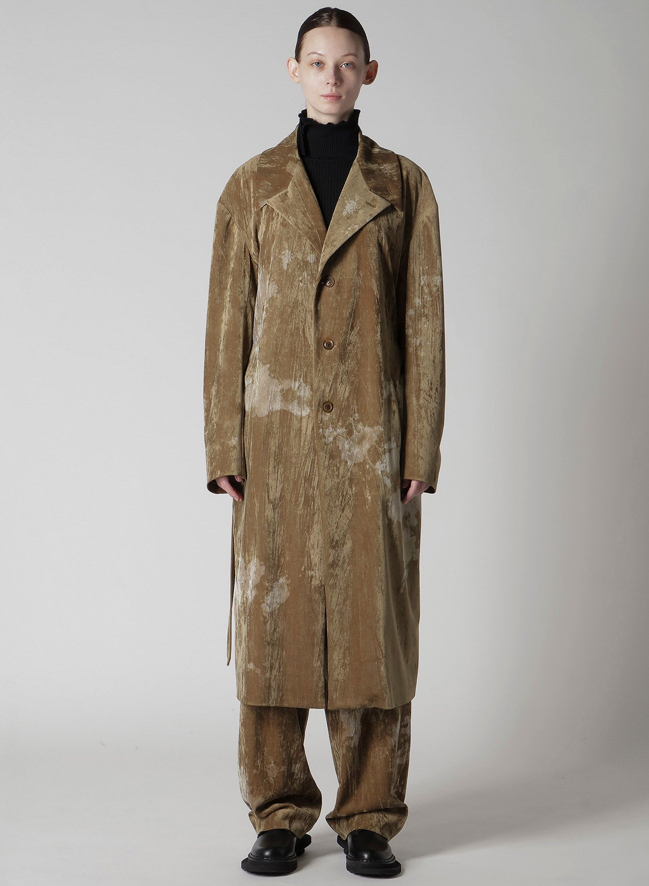 DISCHARGE-PRINTED VELVET BIG JACKET