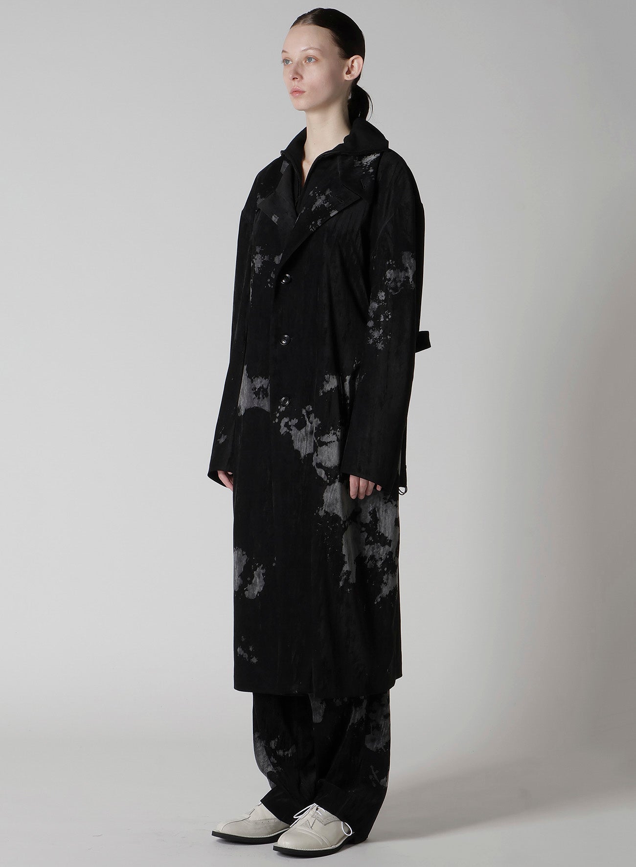 DISCHARGE-PRINTED VELVET BIG JACKET