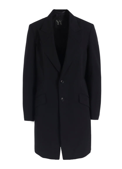 WOOL GABARDINE PEAKED LAPEL JACKET
