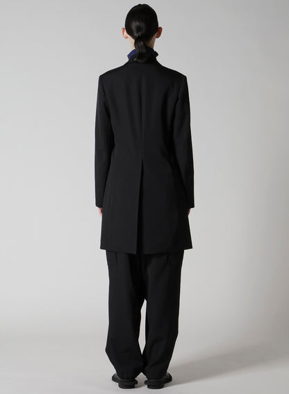 WOOL GABARDINE PEAKED LAPEL JACKET