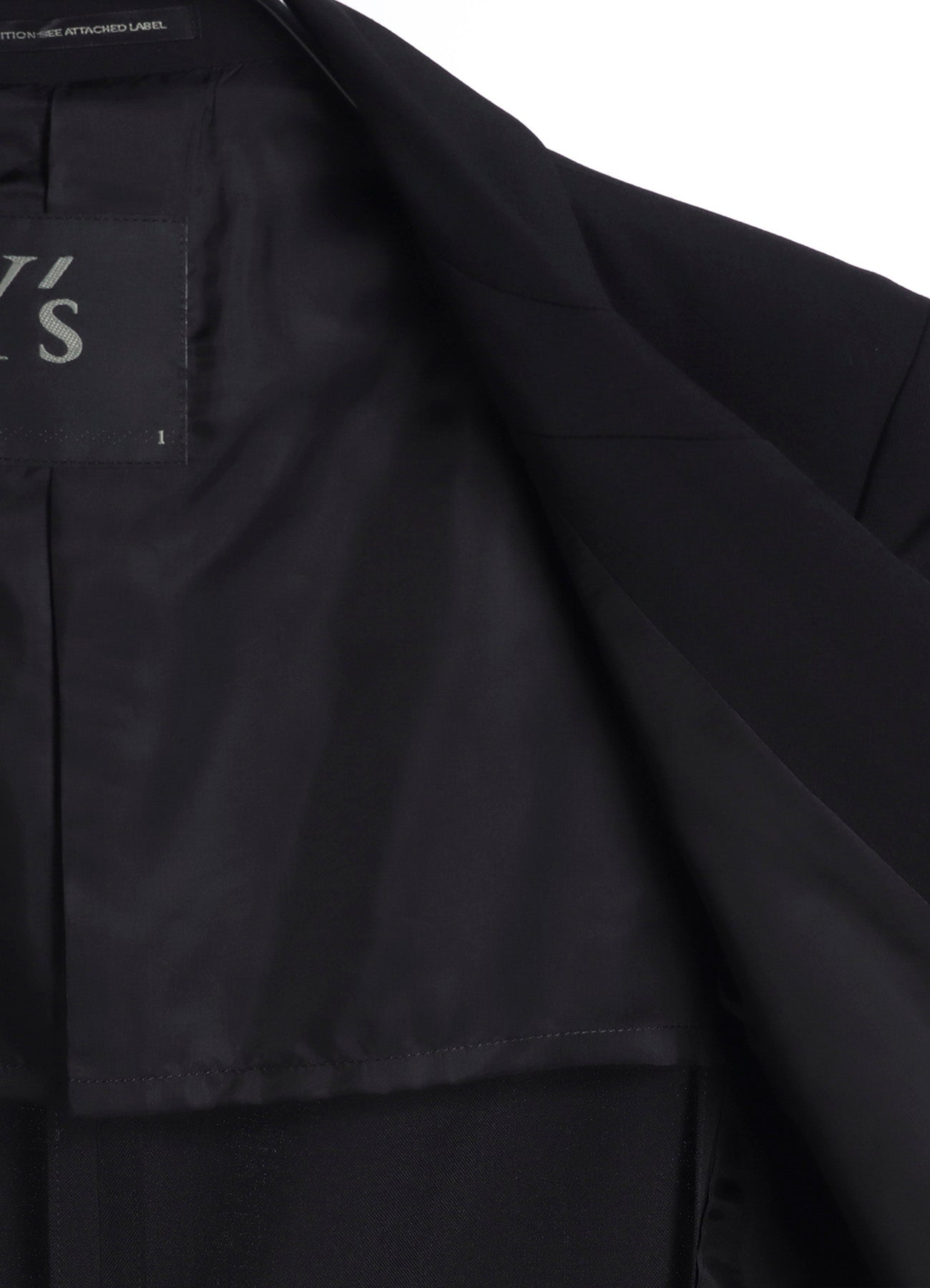 WOOL GABARDINE PEAKED LAPEL JACKET