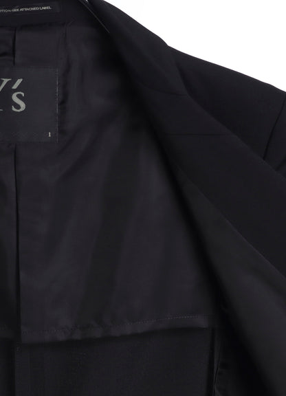 WOOL GABARDINE PEAKED LAPEL JACKET