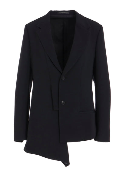 WOOL SERGE RIGHT CLOTH ASYMMETERIC JACKET