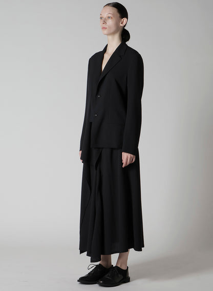 WOOL SERGE RIGHT CLOTH ASYMMETERIC JACKET