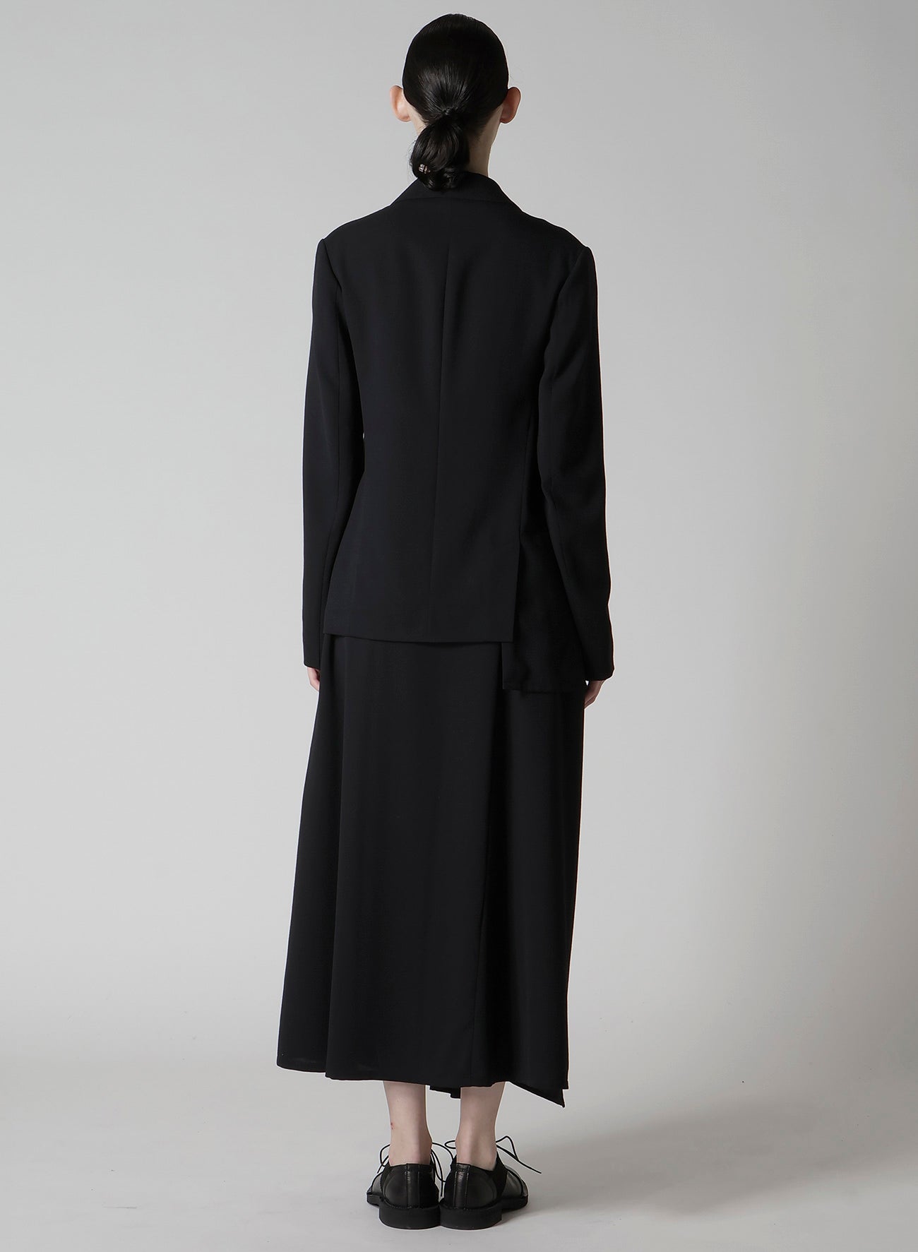 WOOL SERGE RIGHT CLOTH ASYMMETERIC JACKET