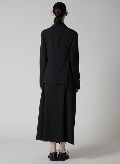 WOOL SERGE RIGHT CLOTH ASYMMETERIC JACKET