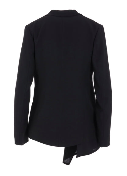 WOOL SERGE RIGHT CLOTH ASYMMETERIC JACKET