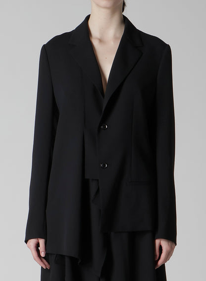 WOOL SERGE RIGHT CLOTH ASYMMETERIC JACKET