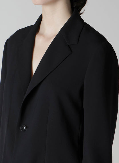 WOOL SERGE RIGHT CLOTH ASYMMETERIC JACKET