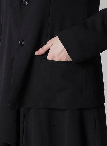 WOOL SERGE RIGHT CLOTH ASYMMETERIC JACKET