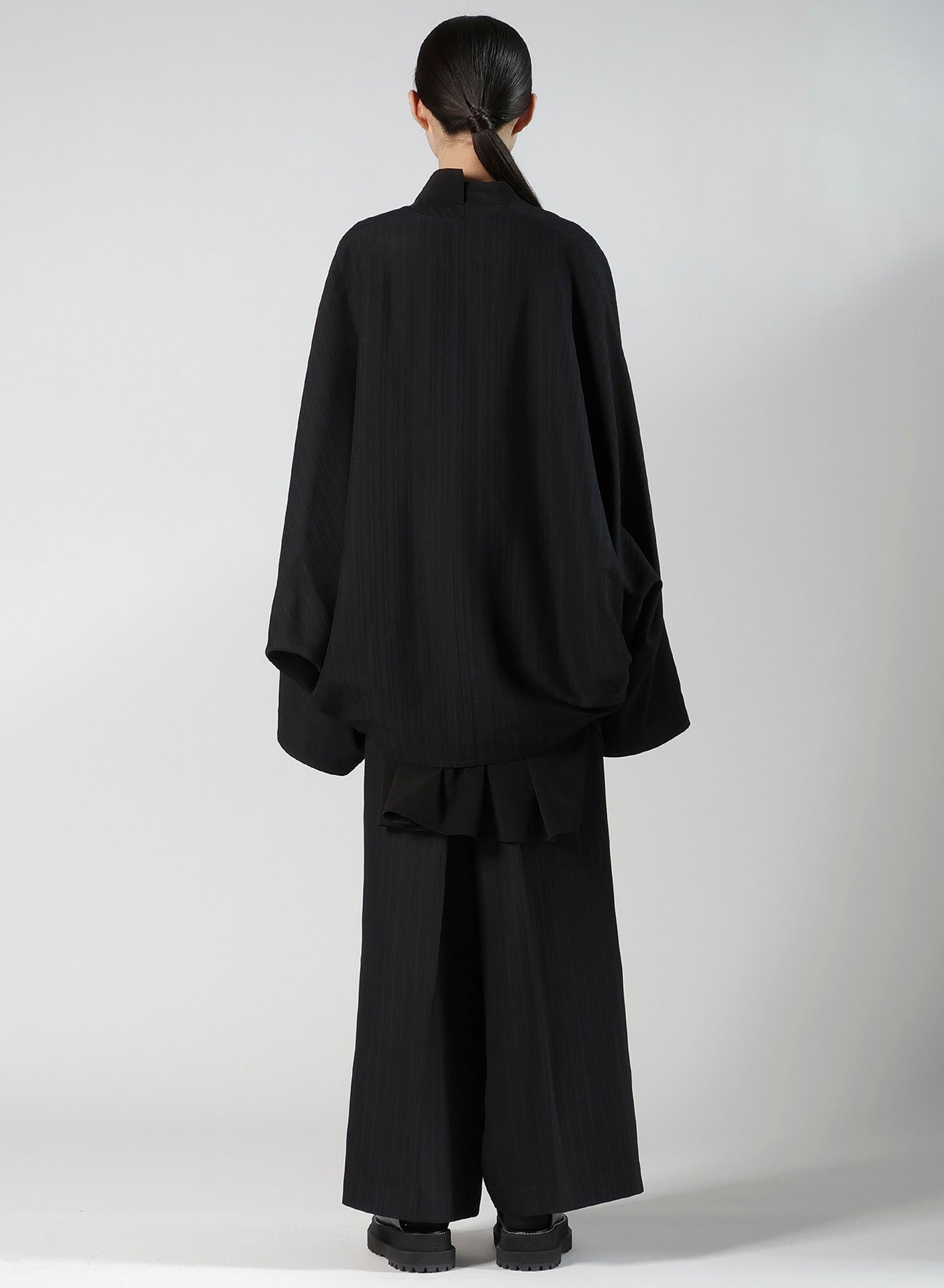 VISCOSE TWEED STRIPE DOLMAN SLEEVE JACKET
