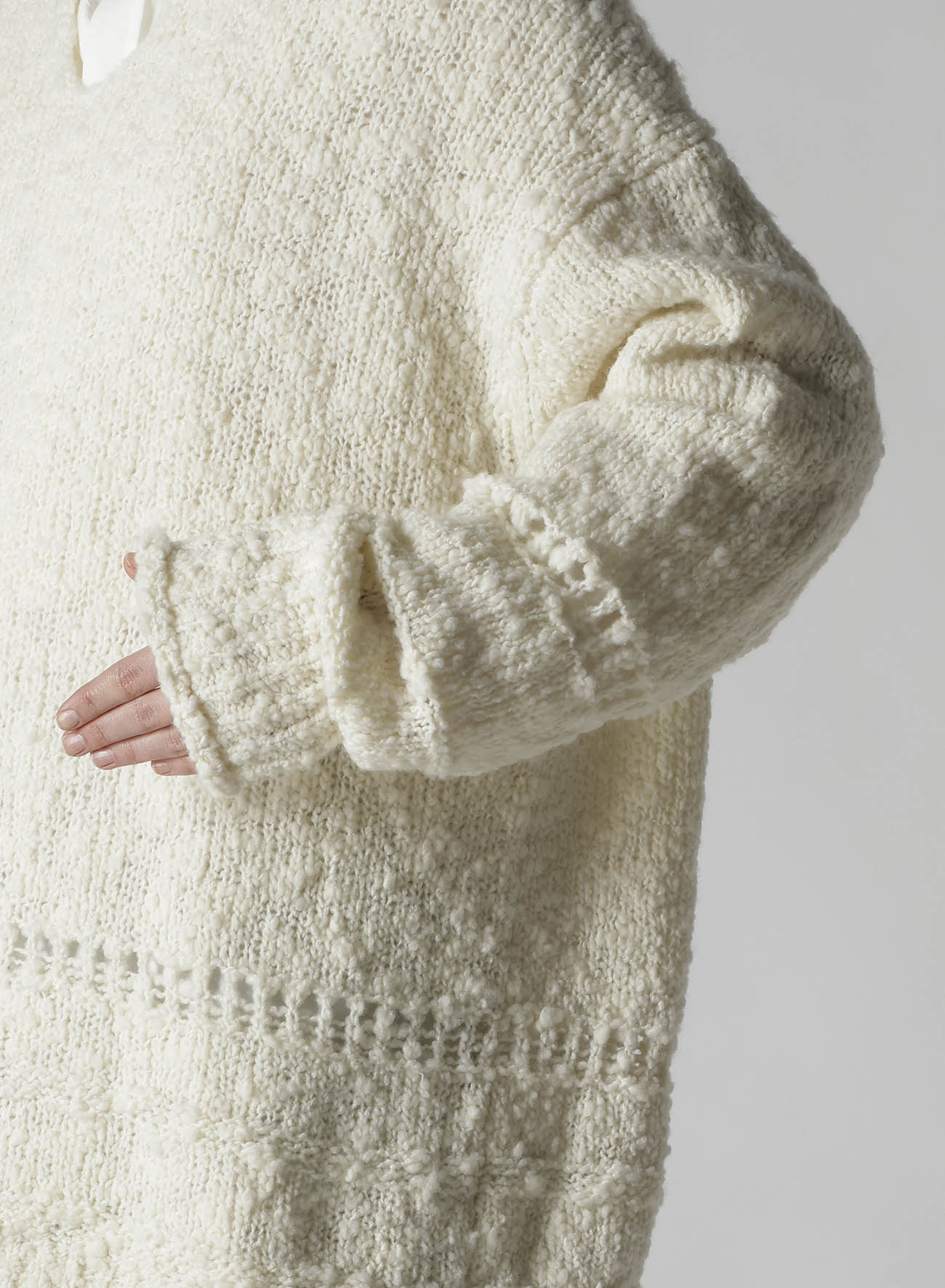 THICK SLUB JERSEY CURLED COLLAR PULLOVER