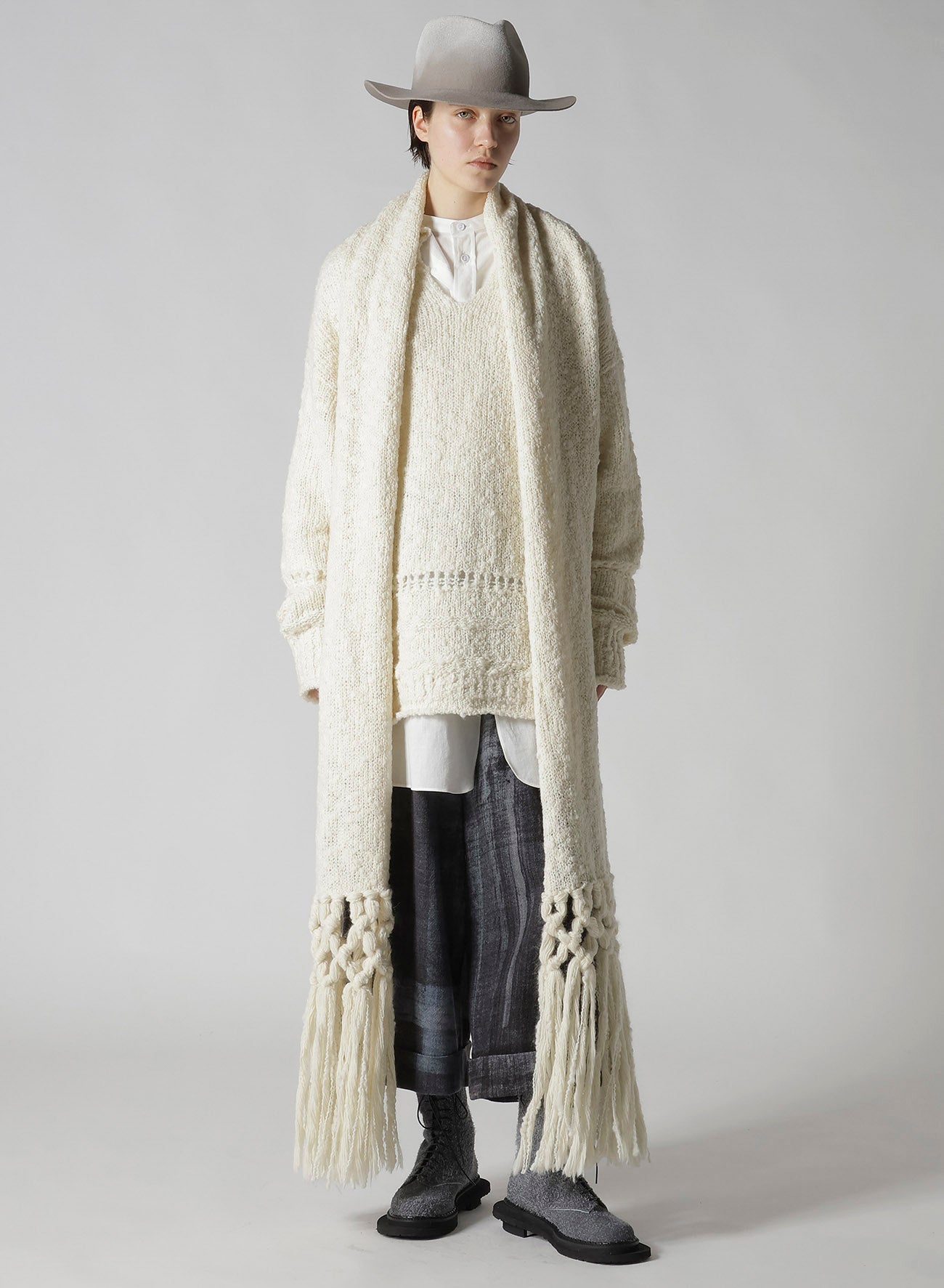 THICK SLUB JERSEY CURLED COLLAR PULLOVER