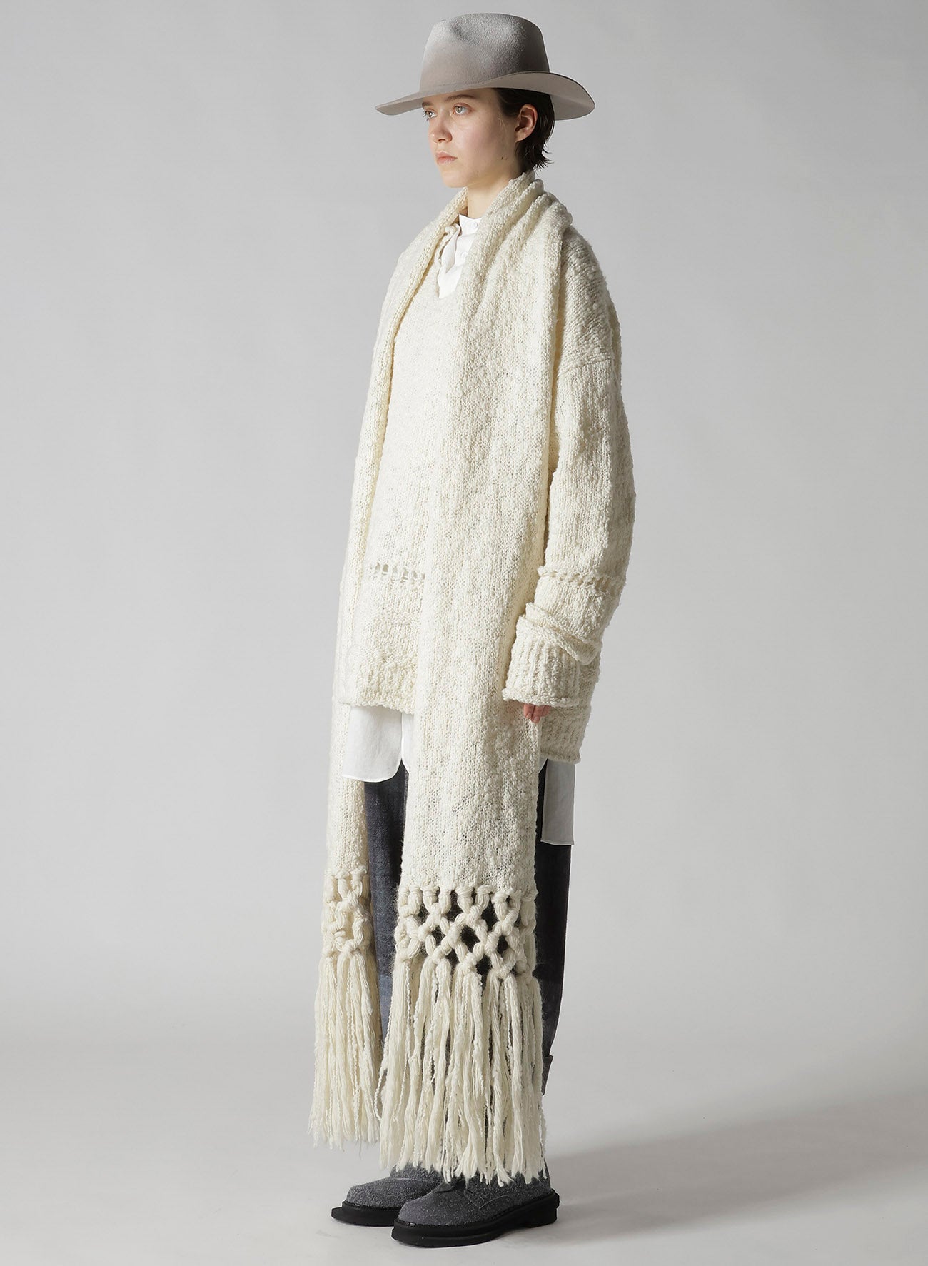 THICK SLUB JERSEY CURLED COLLAR PULLOVER