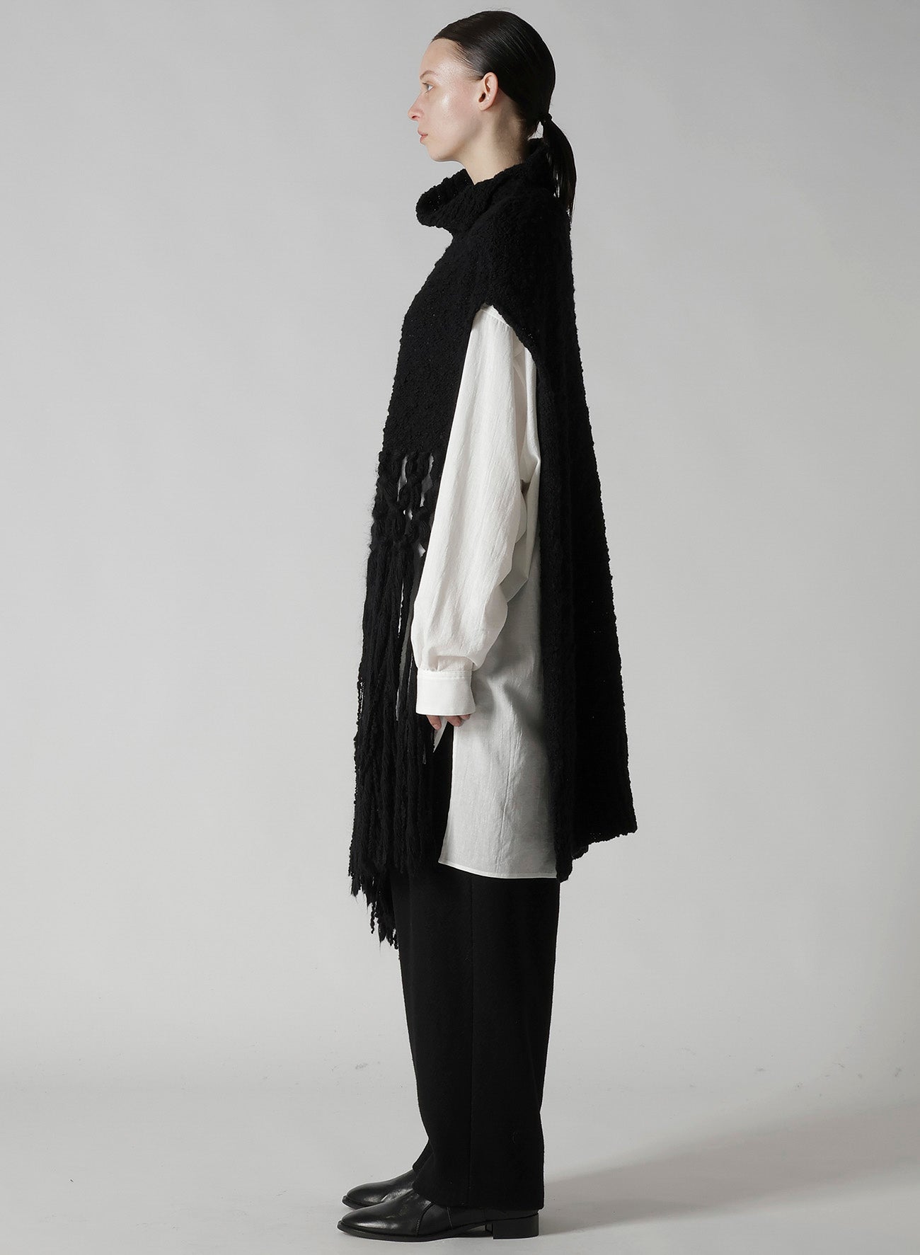THICK SLUB JERSEY FRINGE VEST
