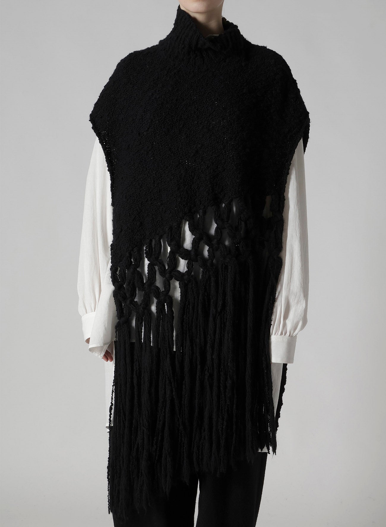THICK SLUB JERSEY FRINGE VEST