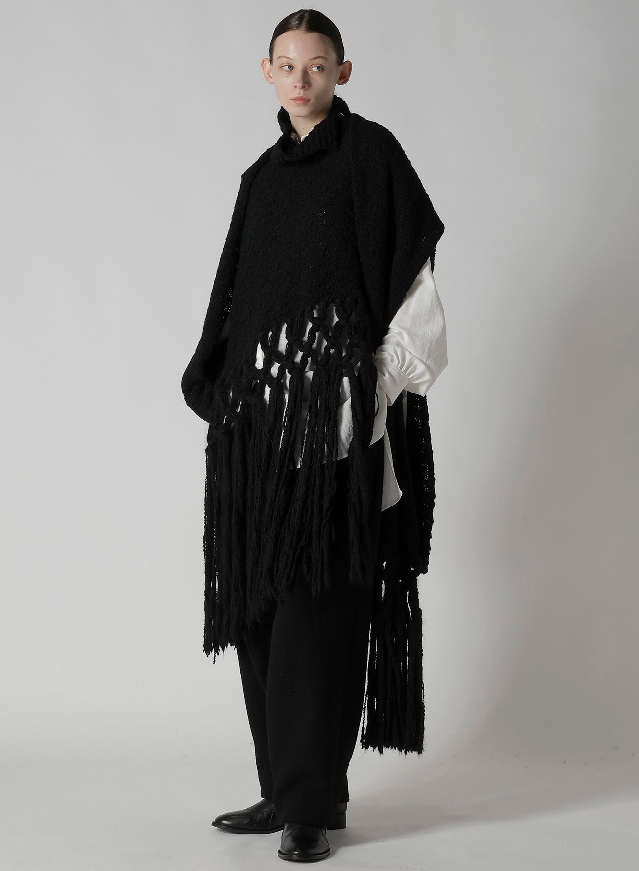 THICK SLUB JERSEY FRINGE VEST