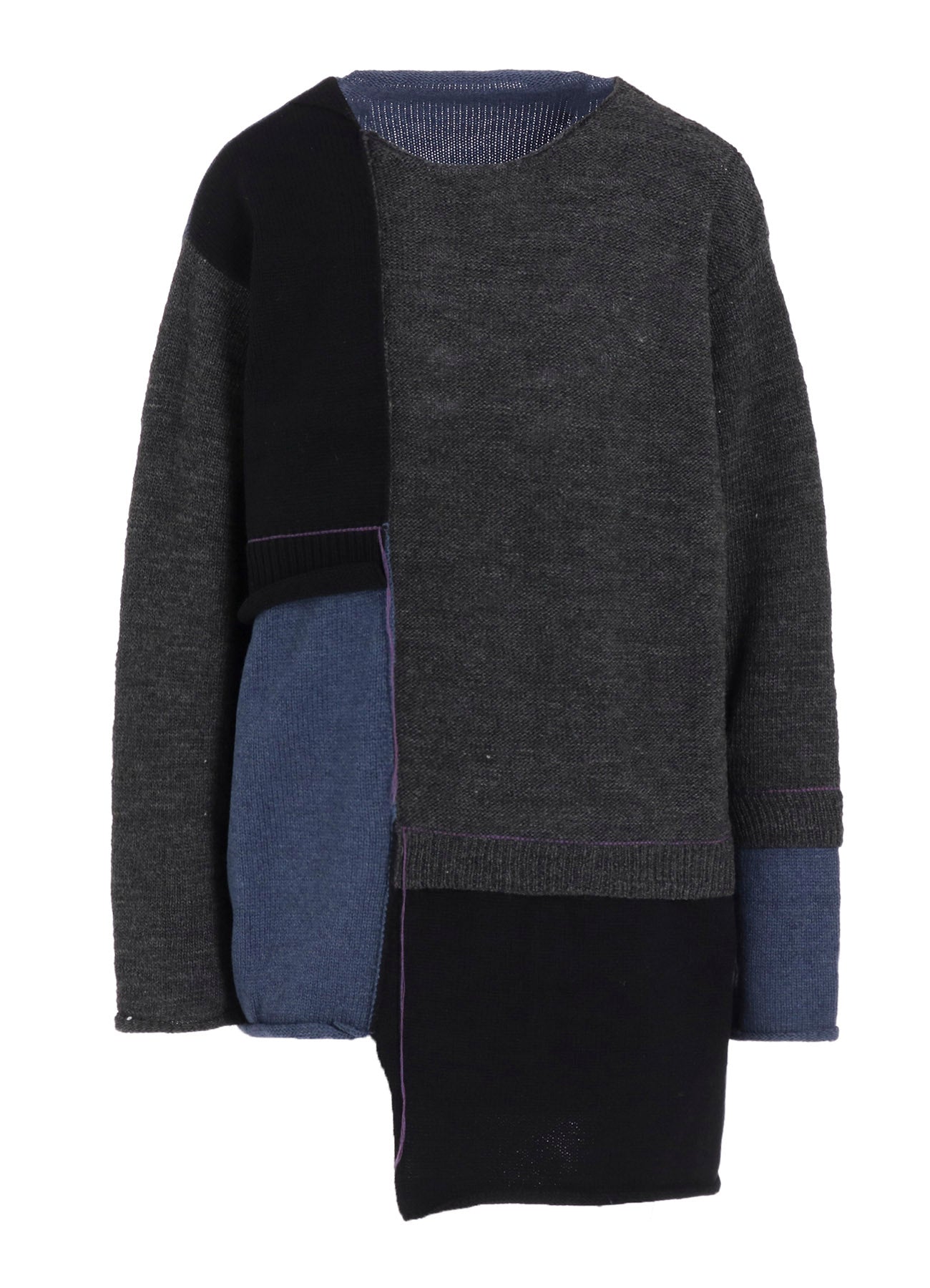 PATCHWORK CREW NECK PULLOVER