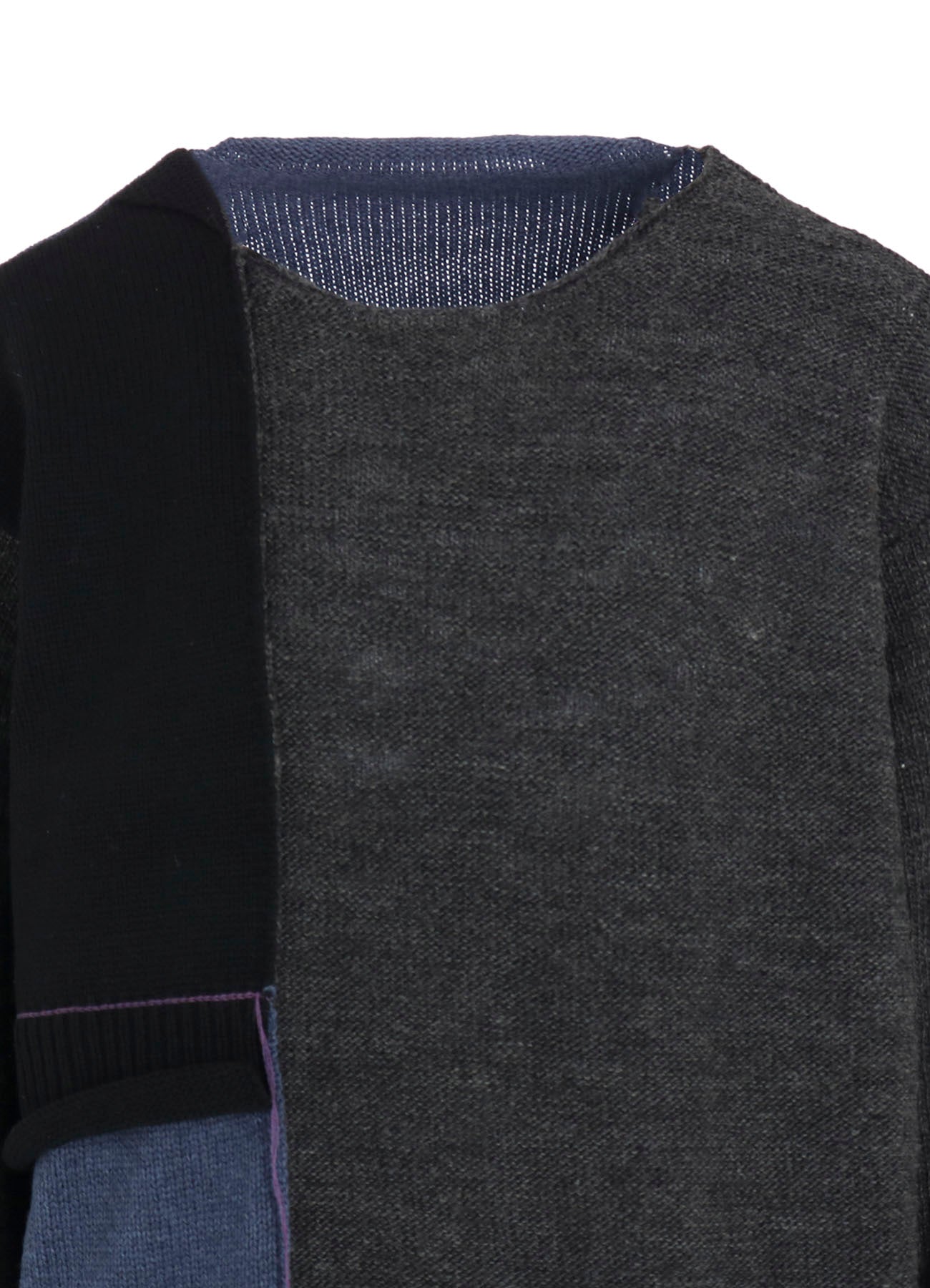 PATCHWORK CREW NECK PULLOVER