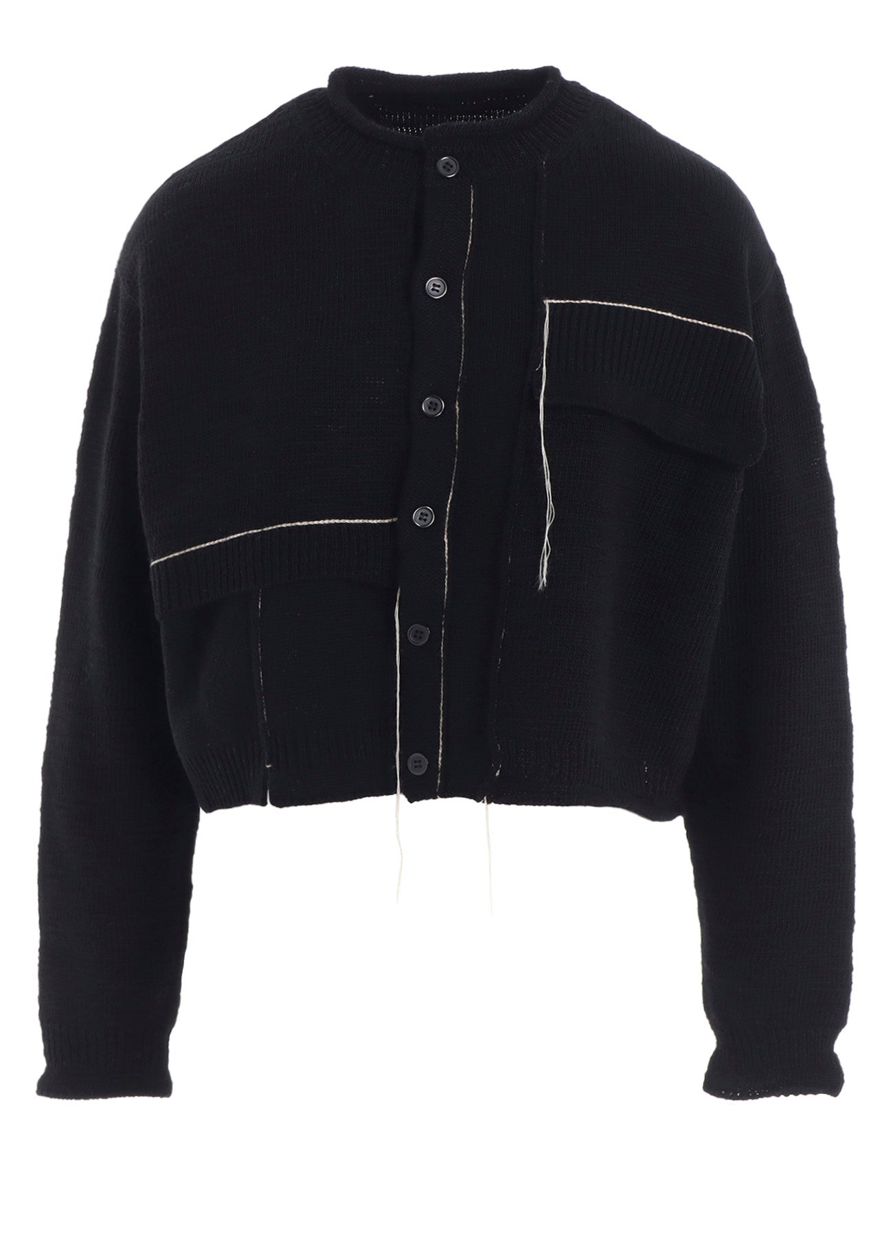 PATCHWORK CREW NECK CARDIGAN