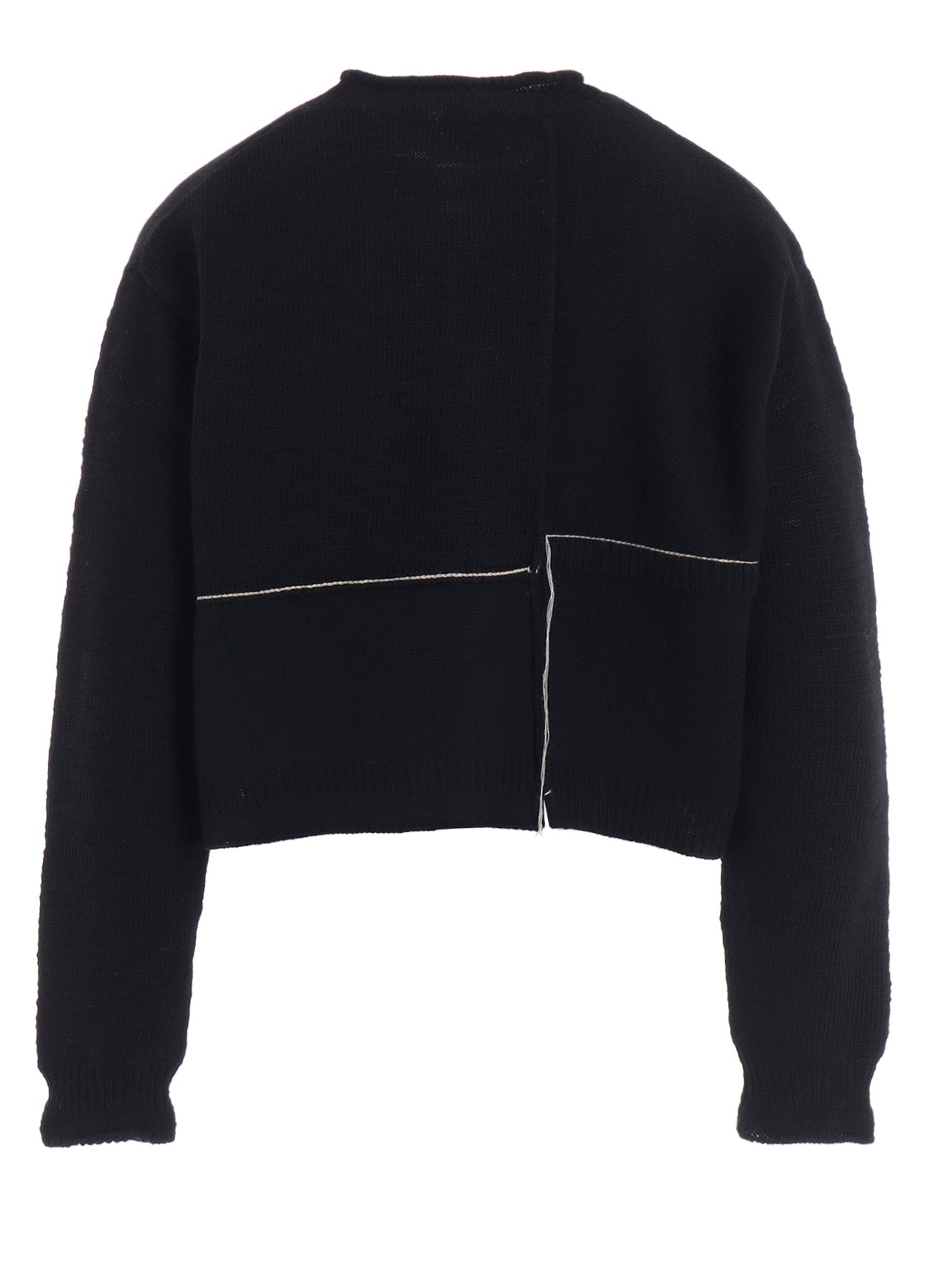 PATCHWORK CREW NECK CARDIGAN
