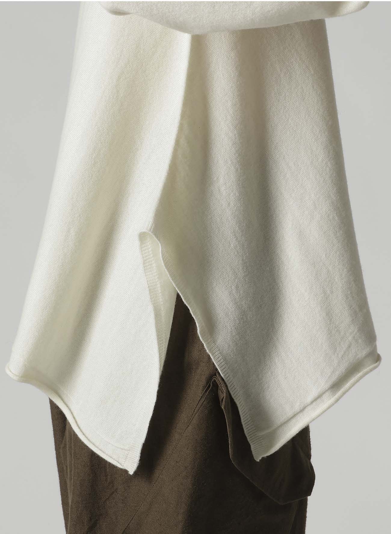 WOOL ASYMMETRIC CREW NECK PULLOVER