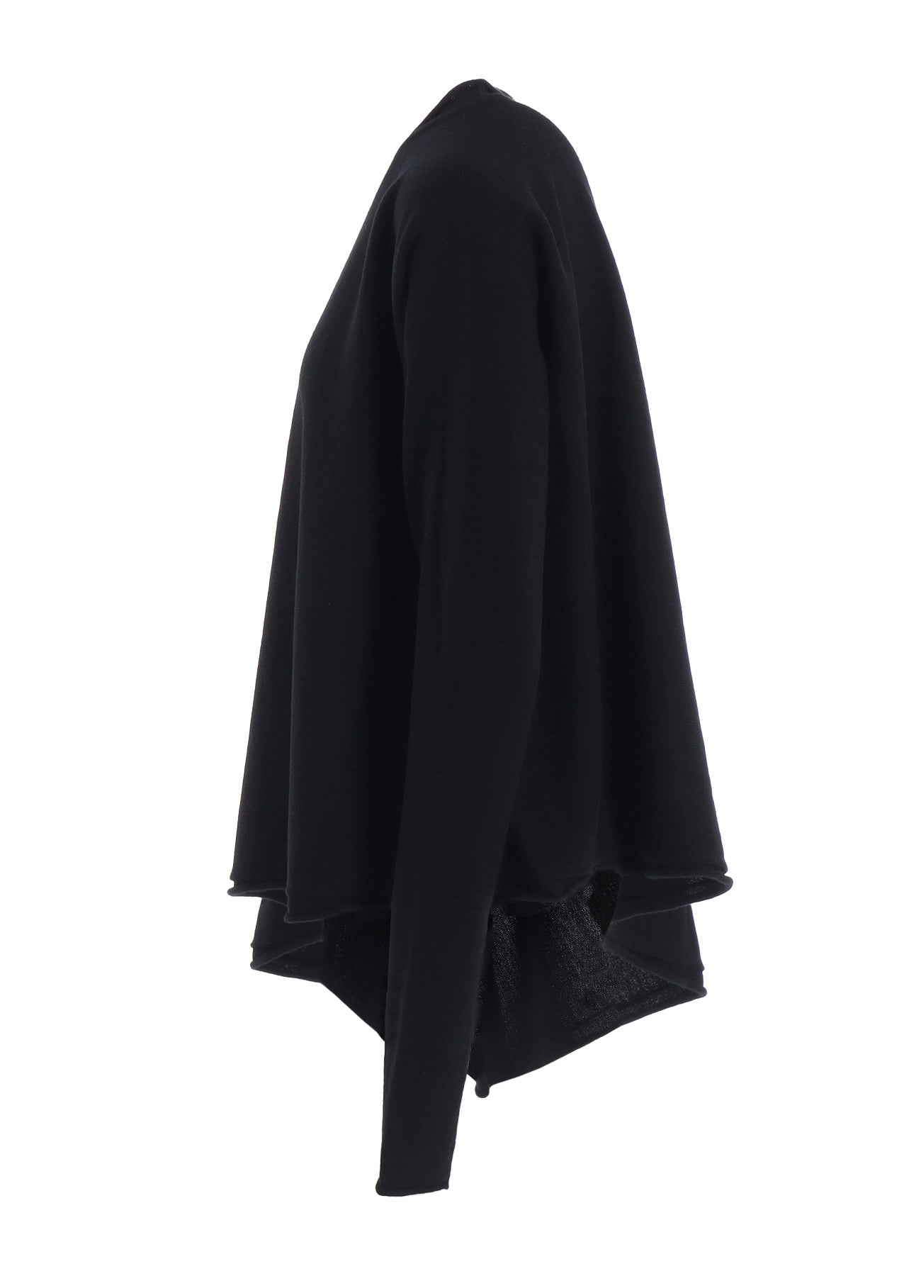 WOOL ASYMMETRIC CREW NECK PULLOVER