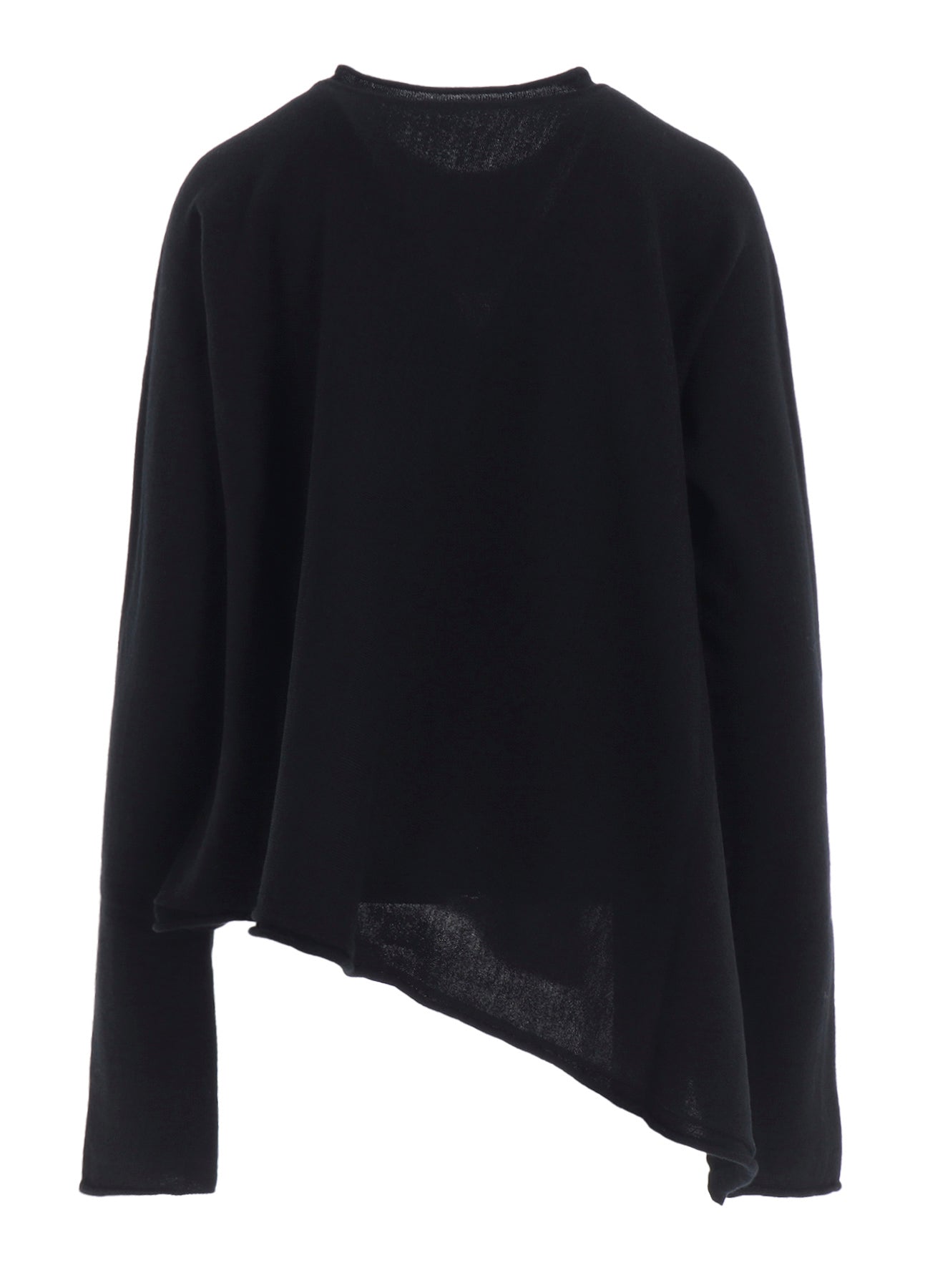 WOOL ASYMMETRIC CREW NECK PULLOVER