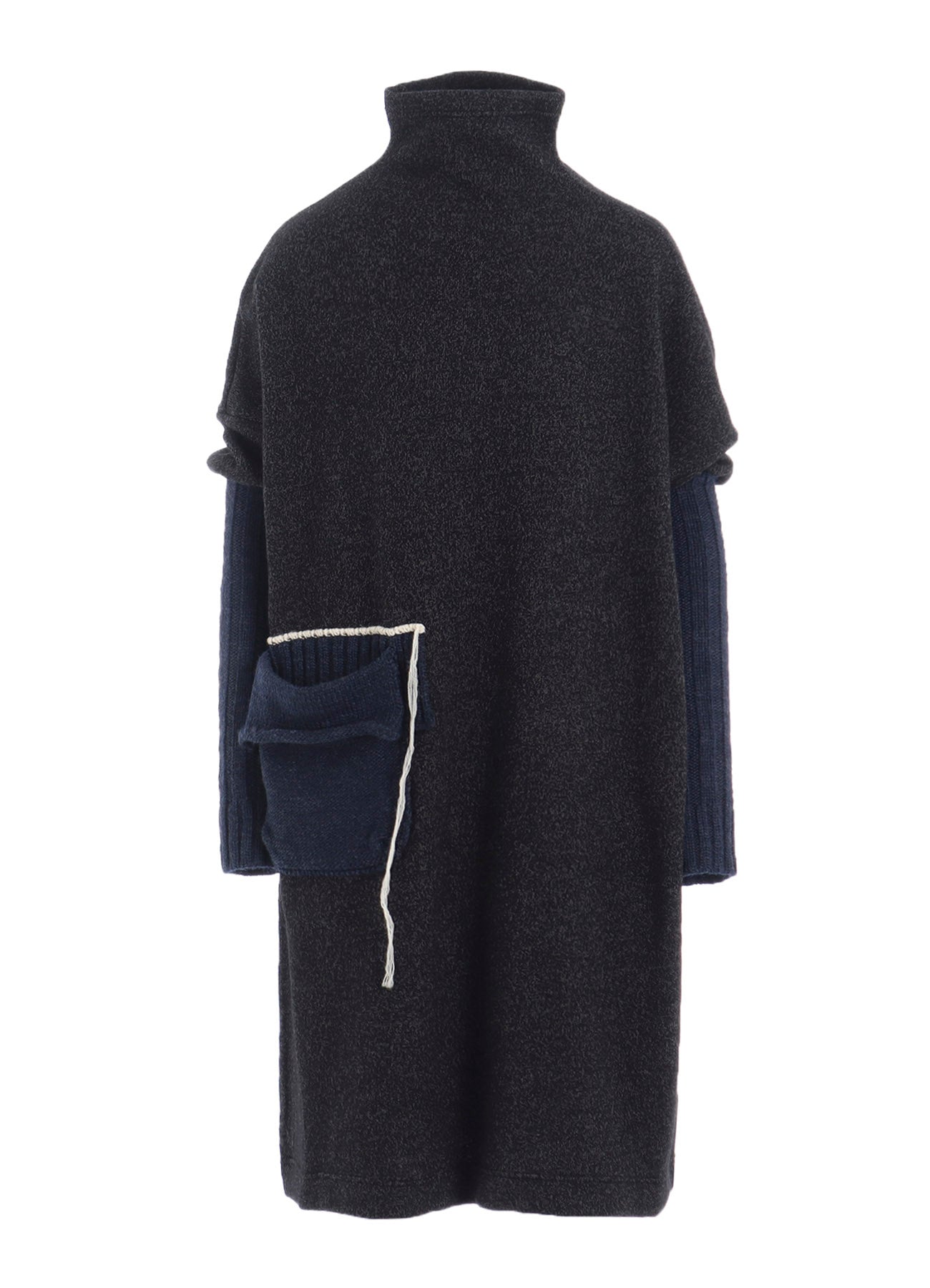 KNIT CONBINATION HIGH NECK DRESS