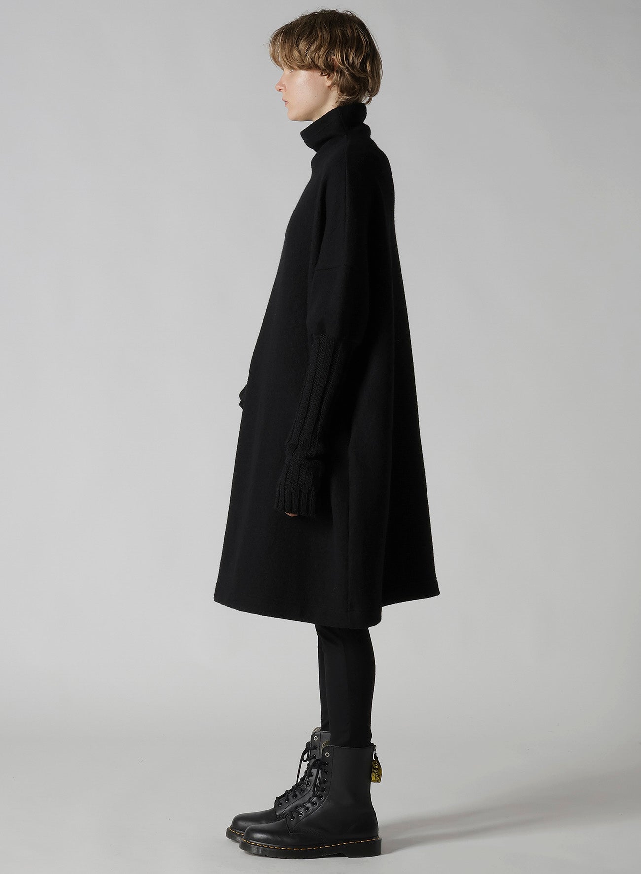 KNIT CONBINATION HIGH NECK DRESS