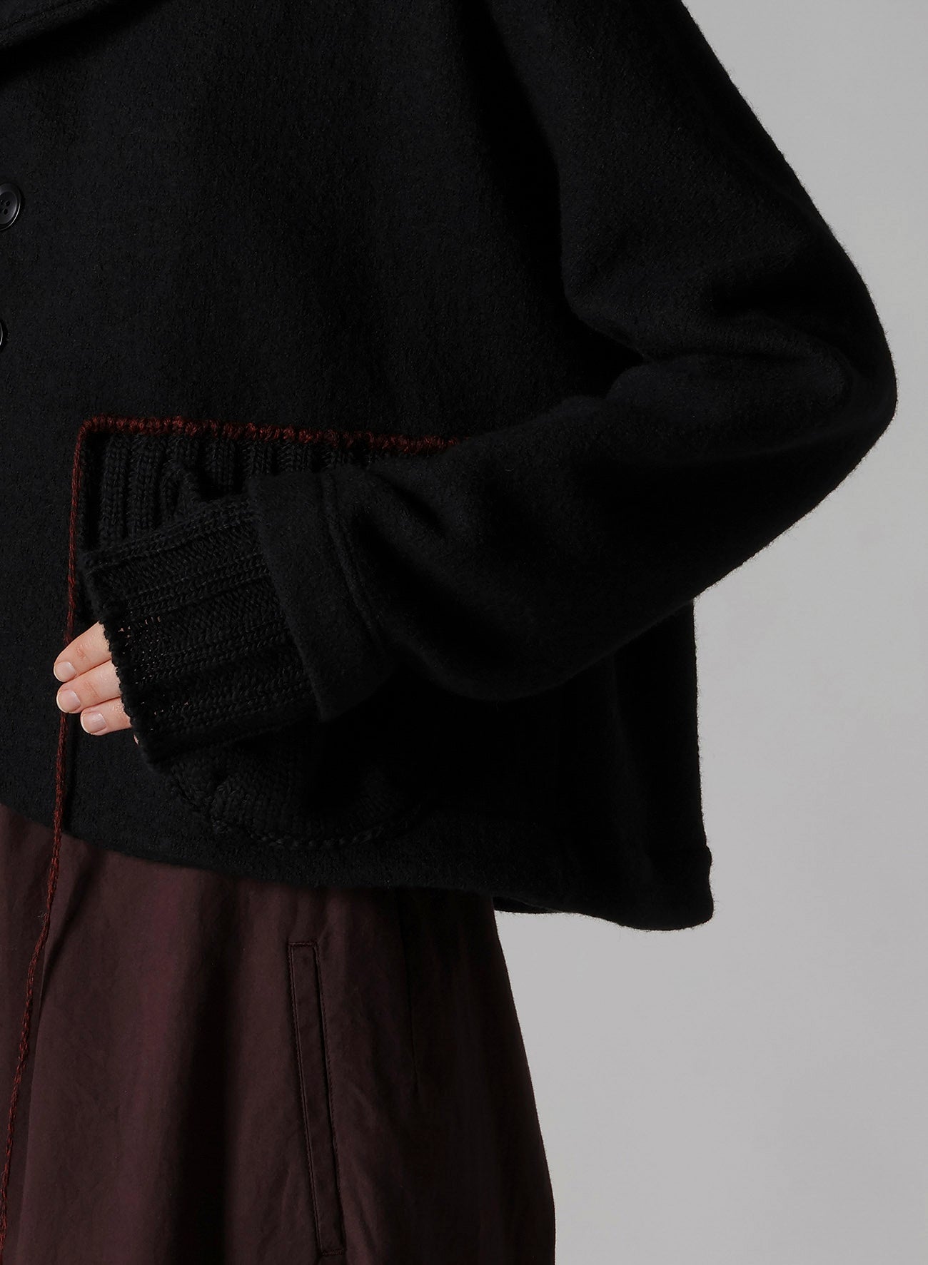 KNIT COMBINATION SHORT JACKET