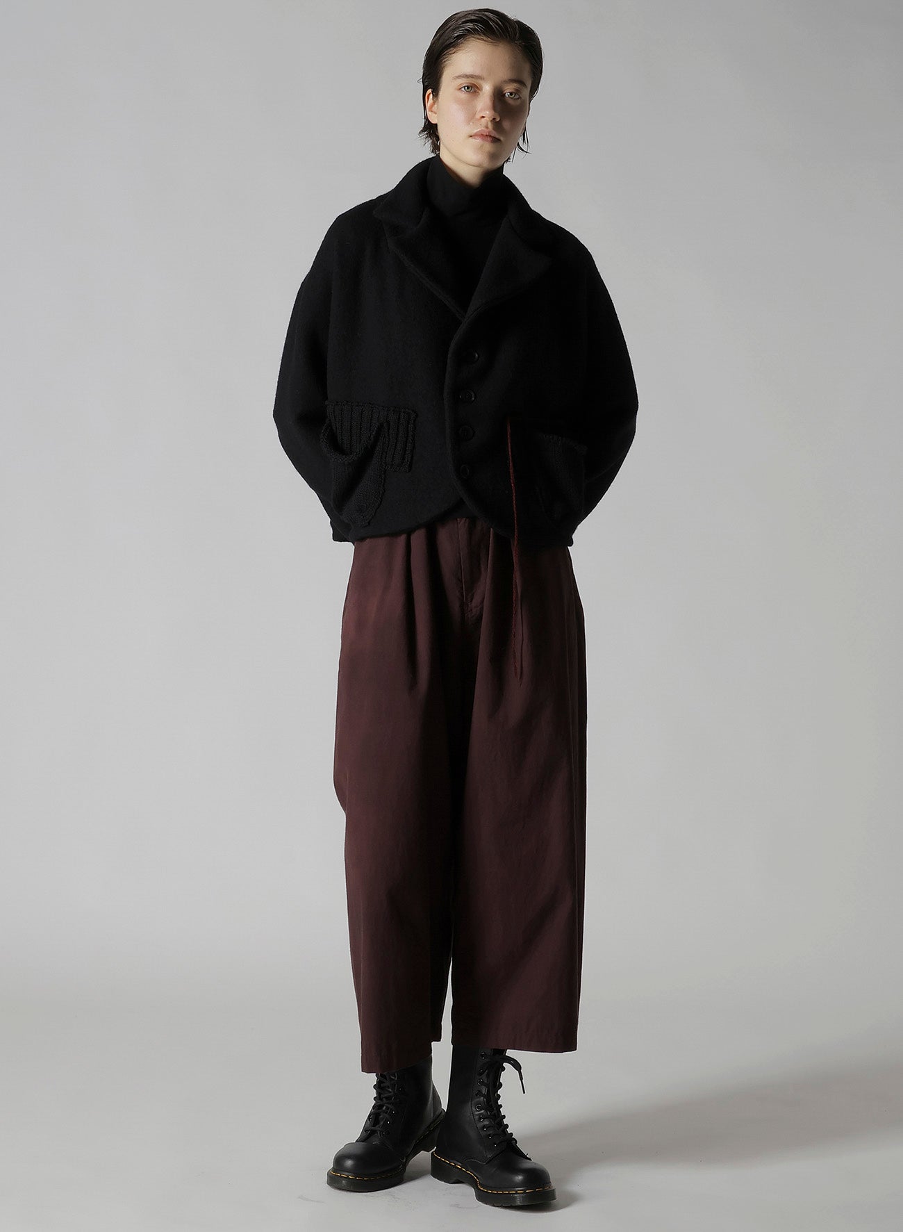 KNIT COMBINATION SHORT JACKET