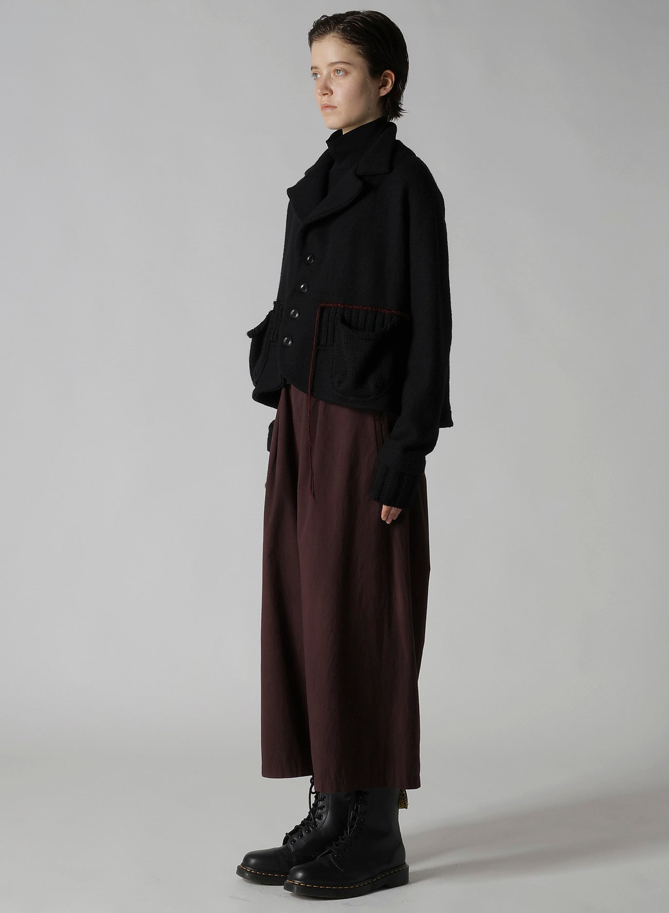 KNIT COMBINATION SHORT JACKET