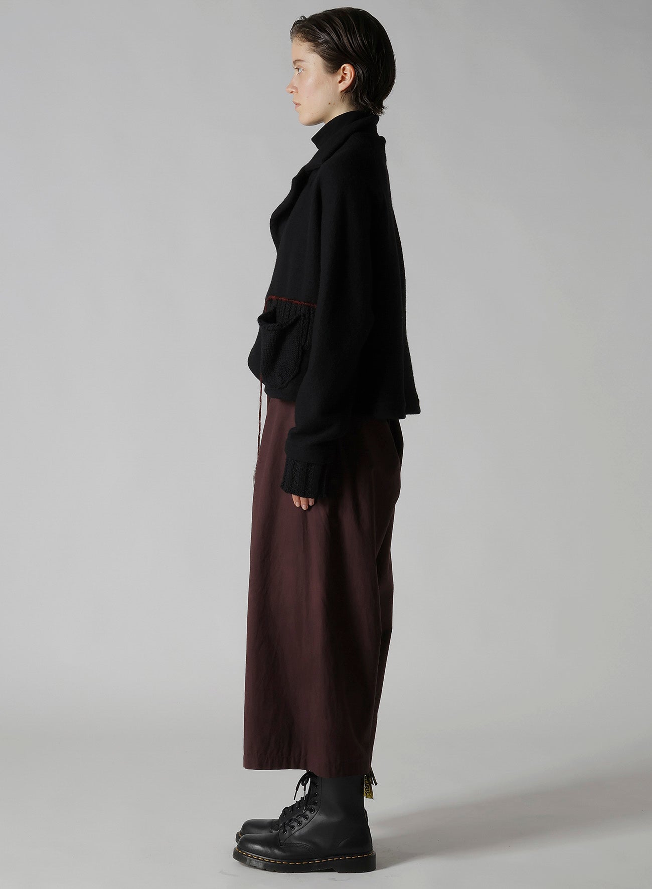 KNIT COMBINATION SHORT JACKET