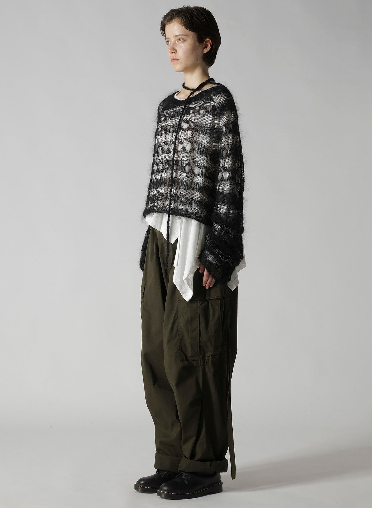 WOLE DESIGN MOHAIR KNITED SHORT PULLOVER