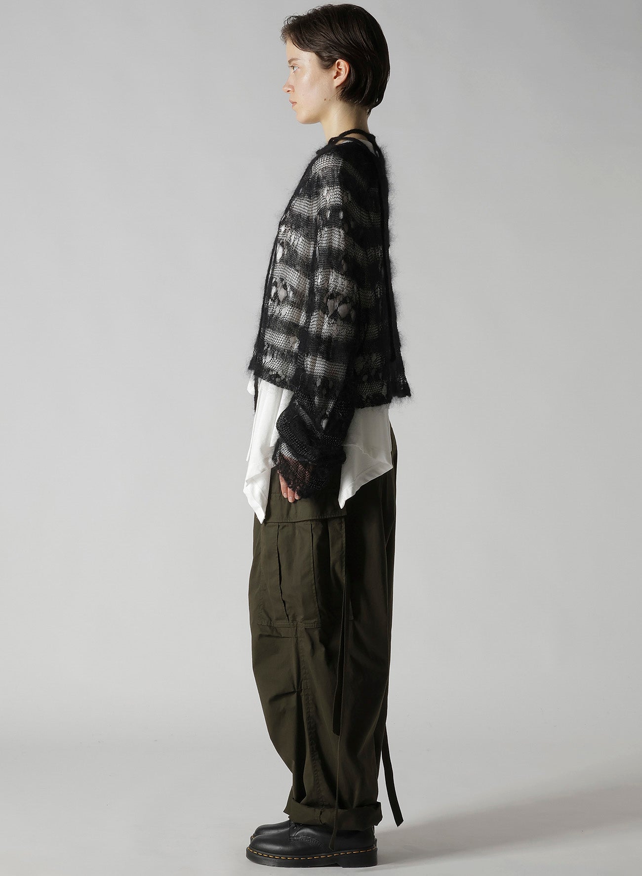 WOLE DESIGN MOHAIR KNITED SHORT PULLOVER