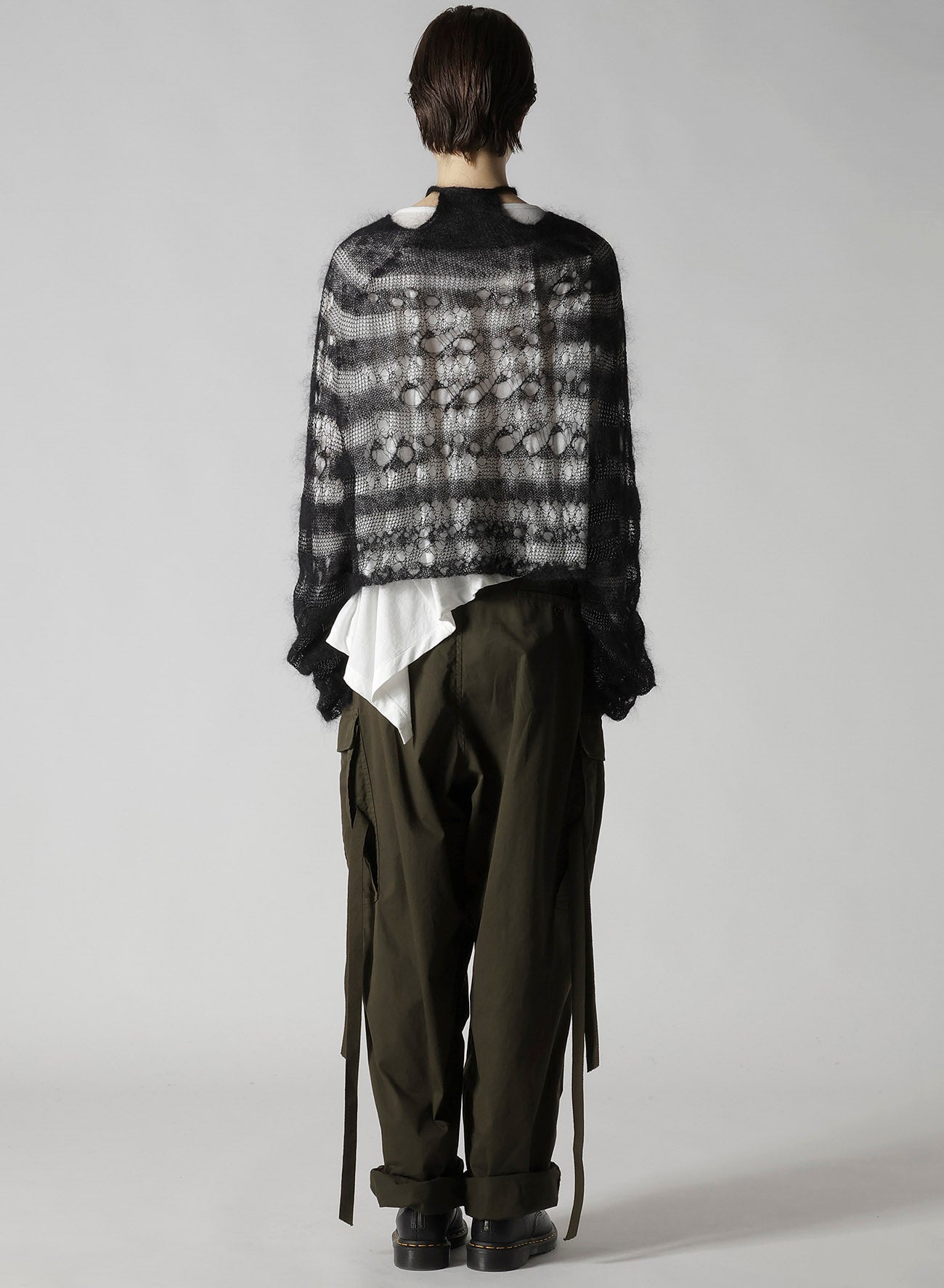 WOLE DESIGN MOHAIR KNITED SHORT PULLOVER