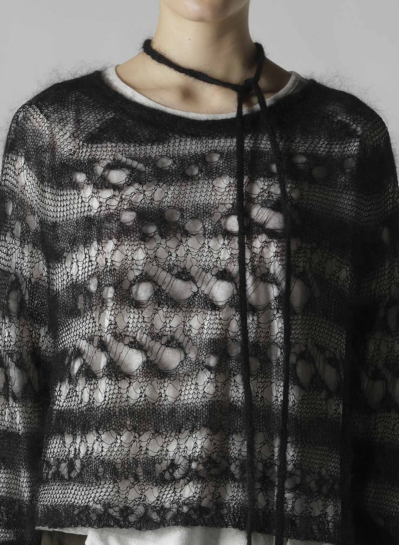 WOLE DESIGN MOHAIR KNITED SHORT PULLOVER