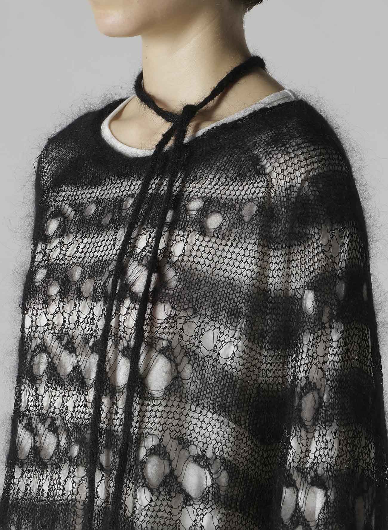 WOLE DESIGN MOHAIR KNITED SHORT PULLOVER