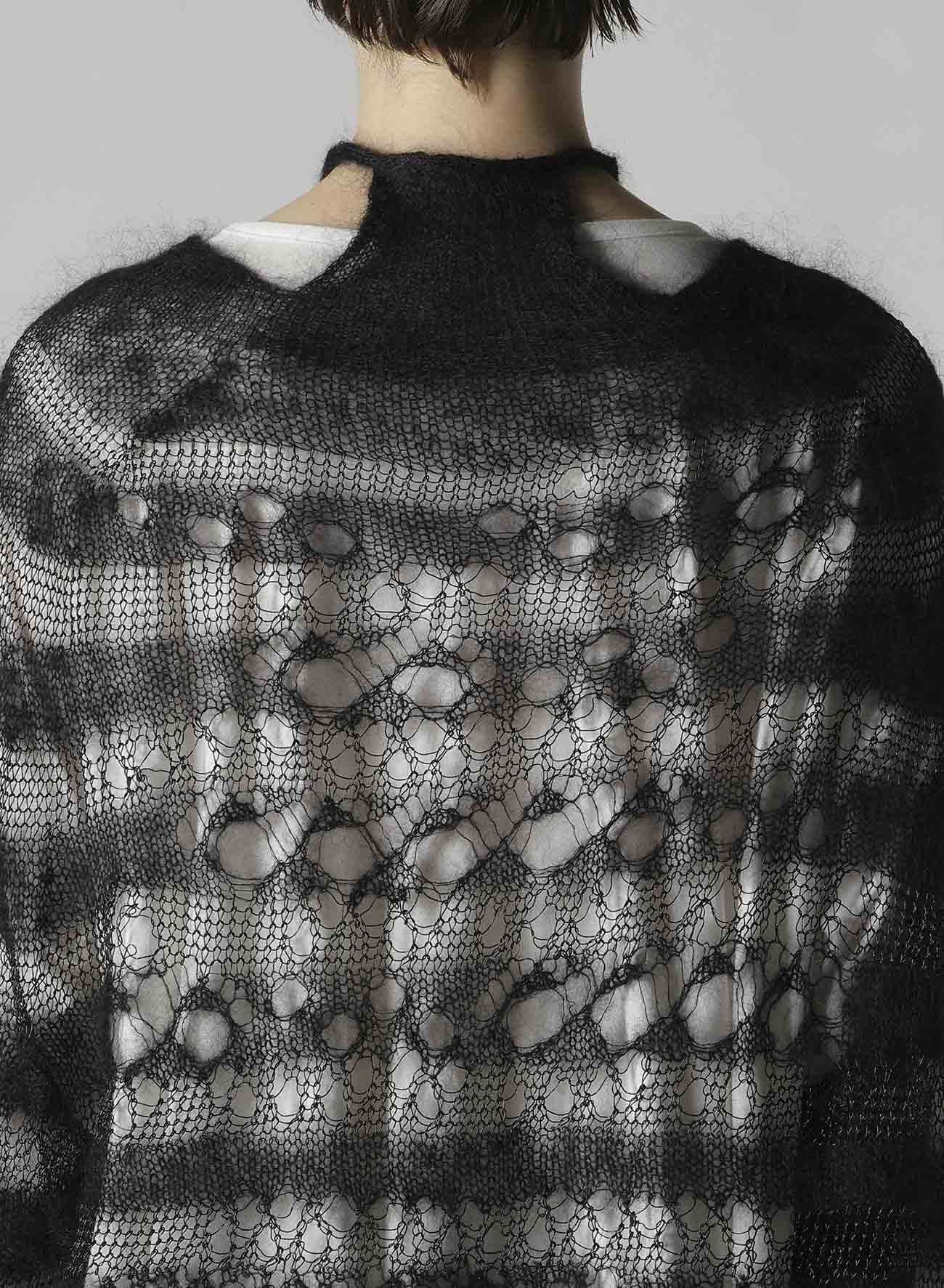 WOLE DESIGN MOHAIR KNITED SHORT PULLOVER