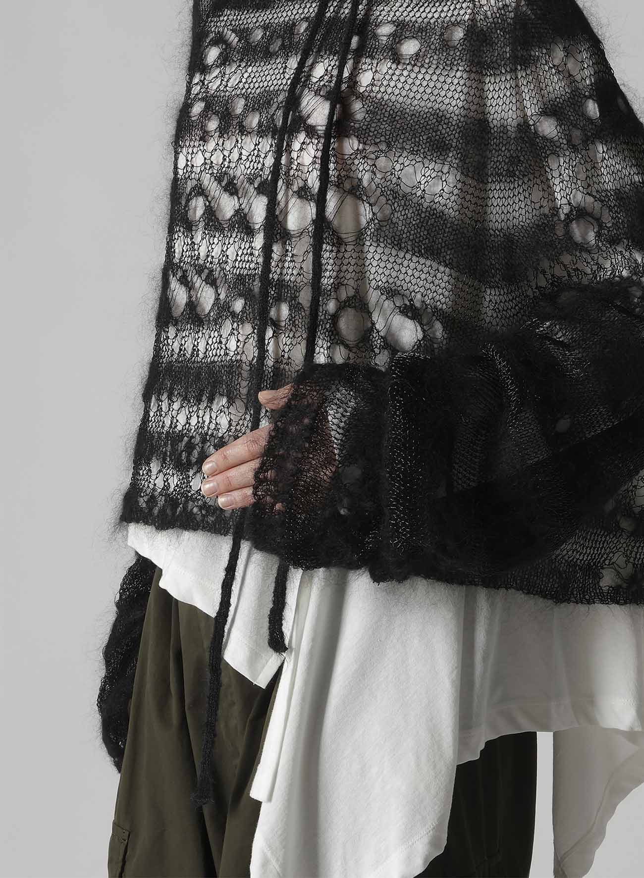WOLE DESIGN MOHAIR KNITED SHORT PULLOVER