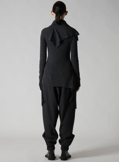 DOUBLE COLLAR ASSYMETRIC CARDIGAN