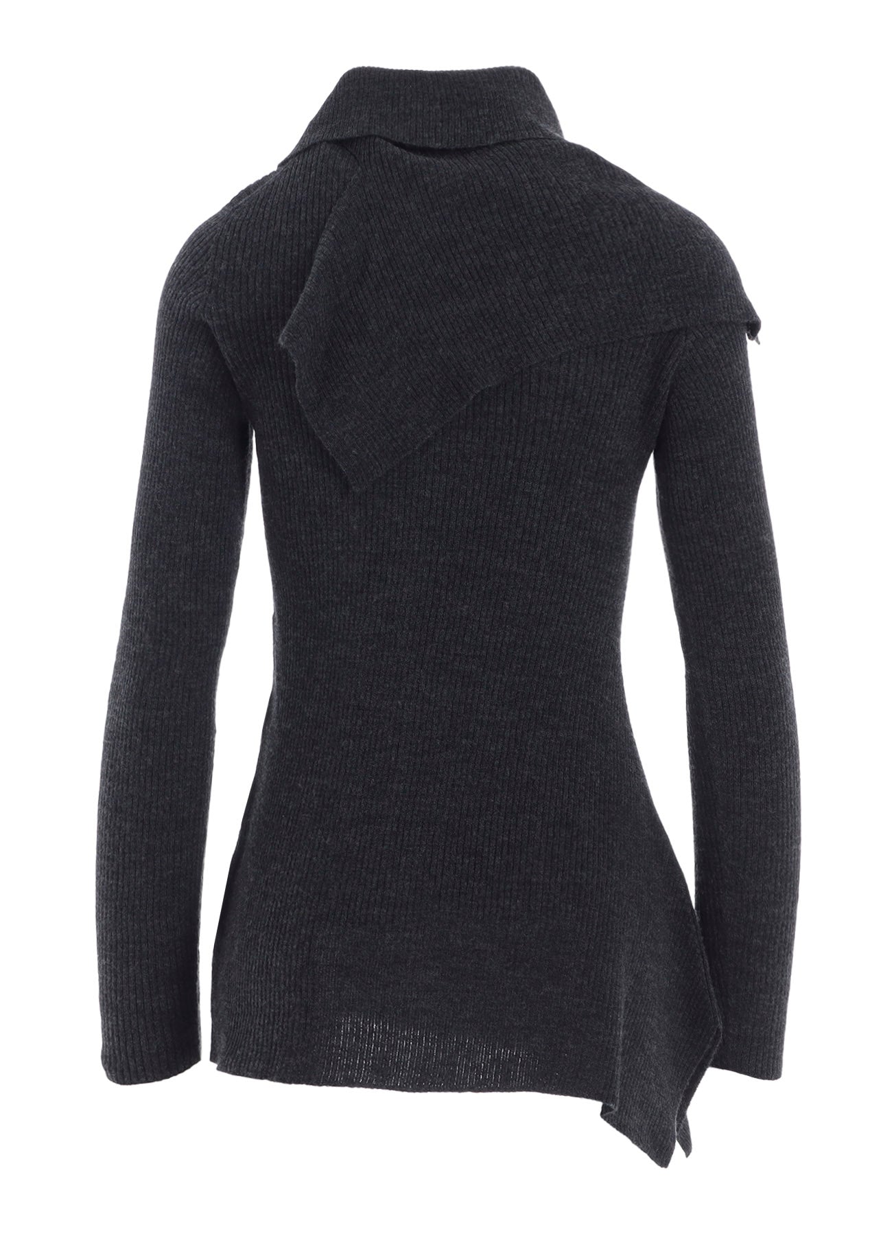 DOUBLE COLLAR ASSYMETRIC CARDIGAN