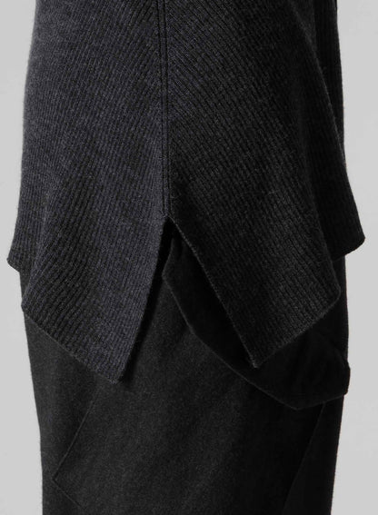 DOUBLE COLLAR ASSYMETRIC CARDIGAN