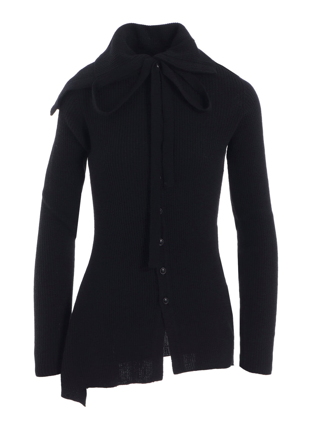 DOUBLE COLLAR ASSYMETRIC CARDIGAN